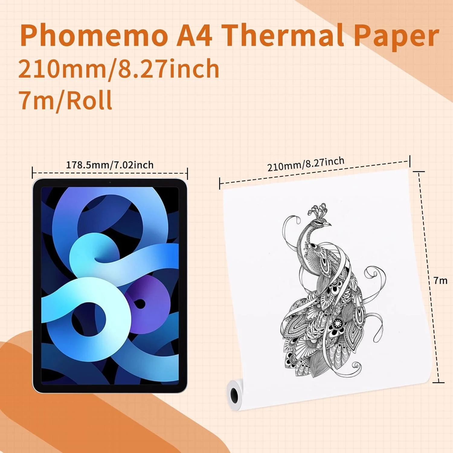 Phomemo 2/4 Rolls Thermal Paper For M832 Portable Printer - Image 3