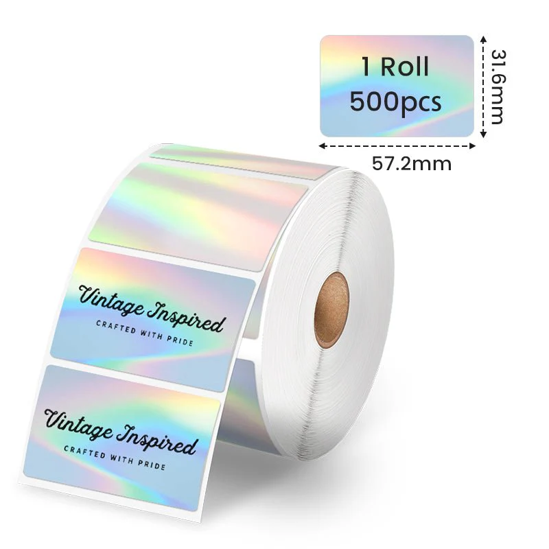 Phomemo 2" Silver Thermal Holographic Sticker for Shipping Label Printer - Image 4