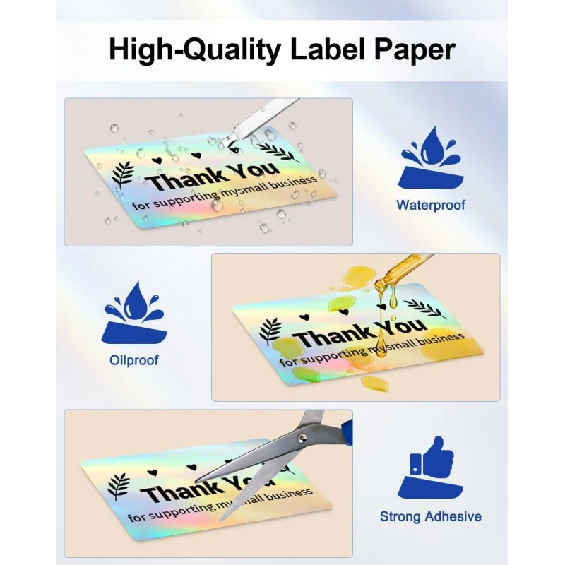 Phomemo 2" Silver Thermal Holographic Sticker for Shipping Label Printer - Image 7