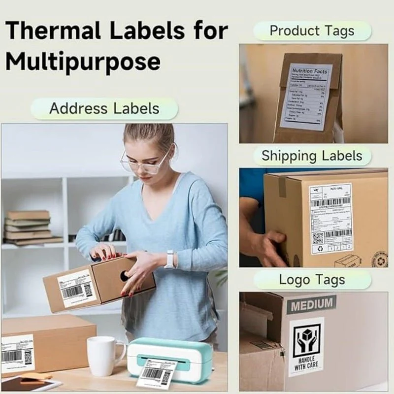 Phomemo 4"x6'' Sticker Label for Shipping Label Printer (250 Labels/Roll) - Image 3