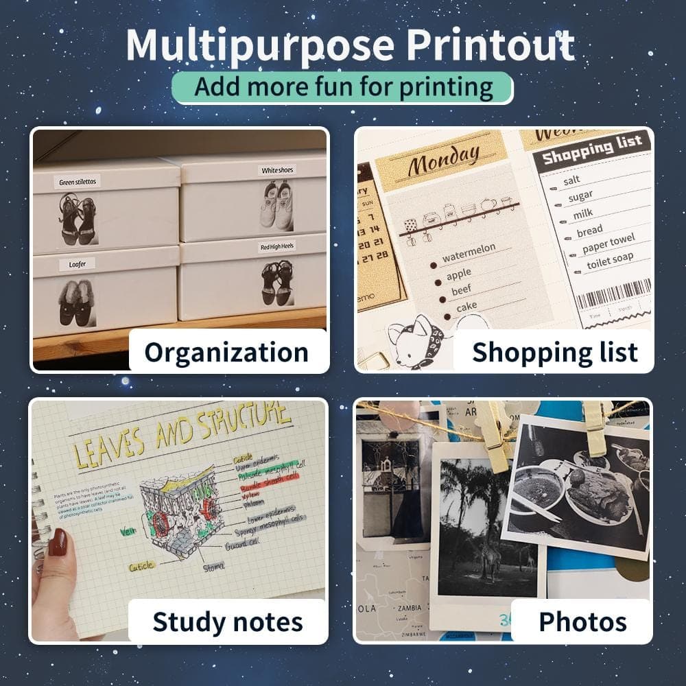 Phomemo 80mm Black on White Sticker 2-Year Long-Lasting Thermal Paper for M03/M04S/M04AS/M832丨3 Rolls - Image 8