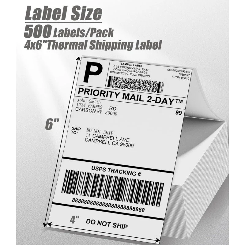 Phomemo 4"x6" Fan-Fold Thermal Direct Labels for Shipping Label Printer - Image 3