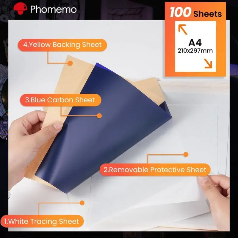 Phomemo Upgraded Tattoo Transfer Paper For M08F/TP81/TP83/TP87 Tattoo Printer - Image 3