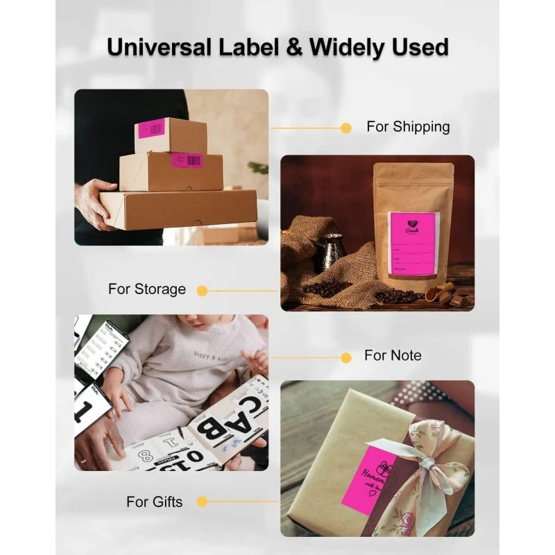 Phomemo 4"x6" Fanfold Direct Thermal Shipping Label (500 Labels) | Rose Red - Image 4