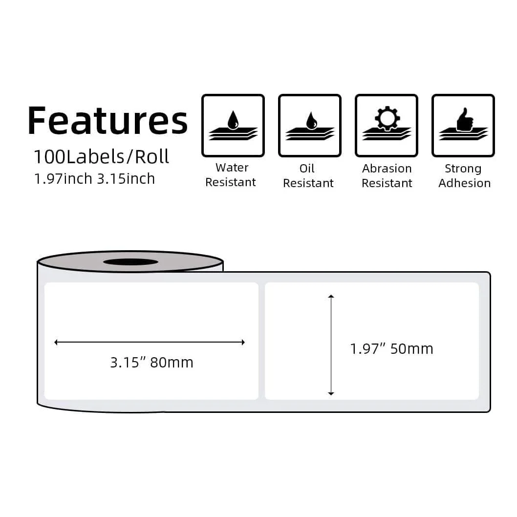 Phomemo 50×80mm White Thermal Label For M110/M120/M150/M200/M220/M221 - Image 3