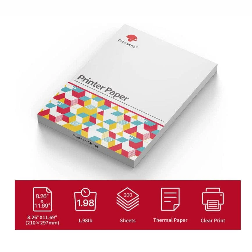 Phomemo Quick Dry 8.26"x11.69" A4 Thermal Paper for M08F/M832/Q302 - Image 3