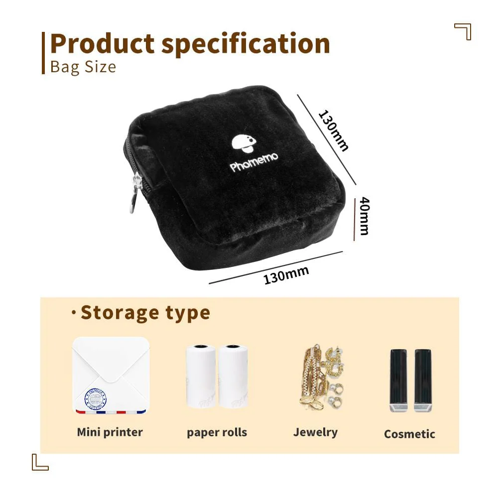 Portable Black Velvet Stationery Cosmetic Multifunction Storage Bag for Organization - Image 4