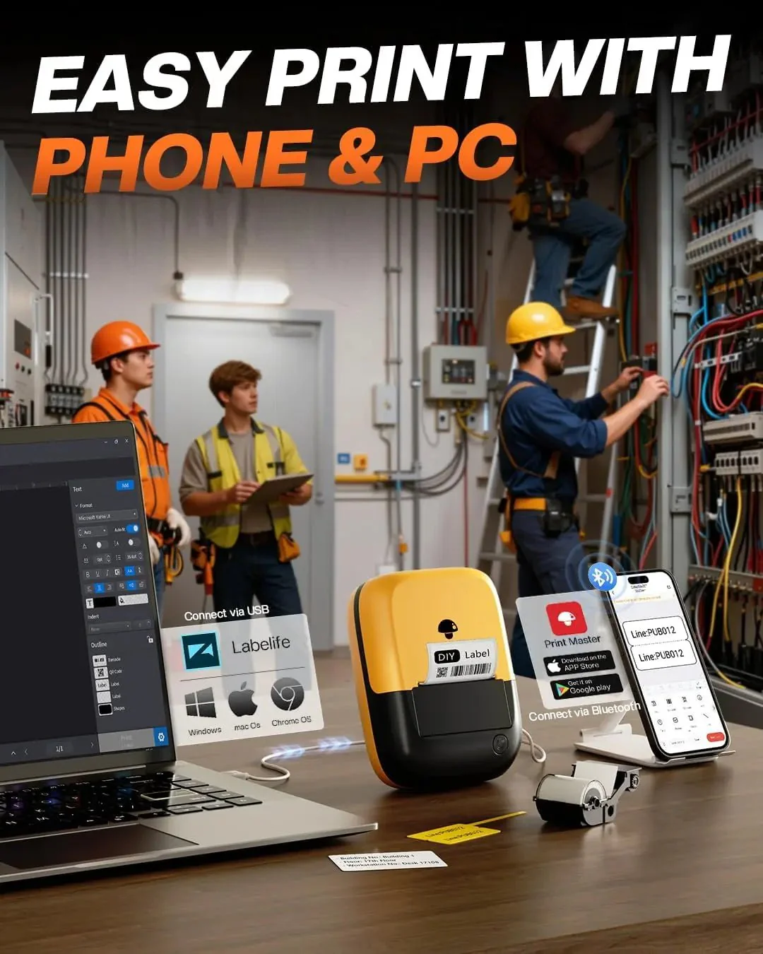 Phomemo E50Pro Industrial Bluetooth Portable Label Maker - Image 5