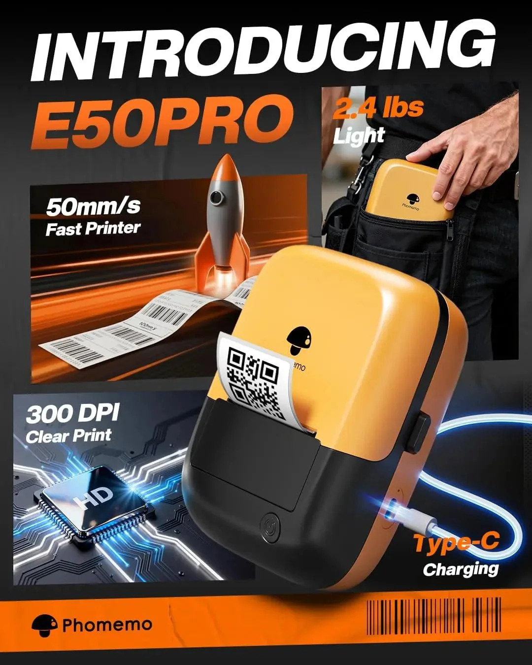 Phomemo E50Pro Industrial Bluetooth Portable Label Maker - Image 6