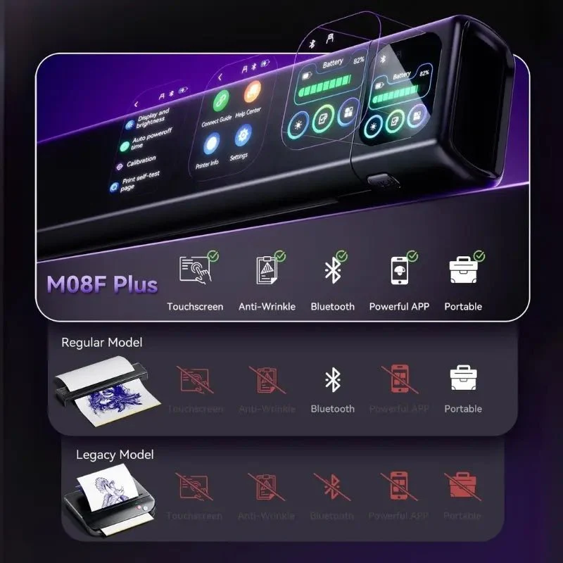Phomemo M08F Plus Wireless Tattoo Stencil Printer with Touch Screen - Image 4