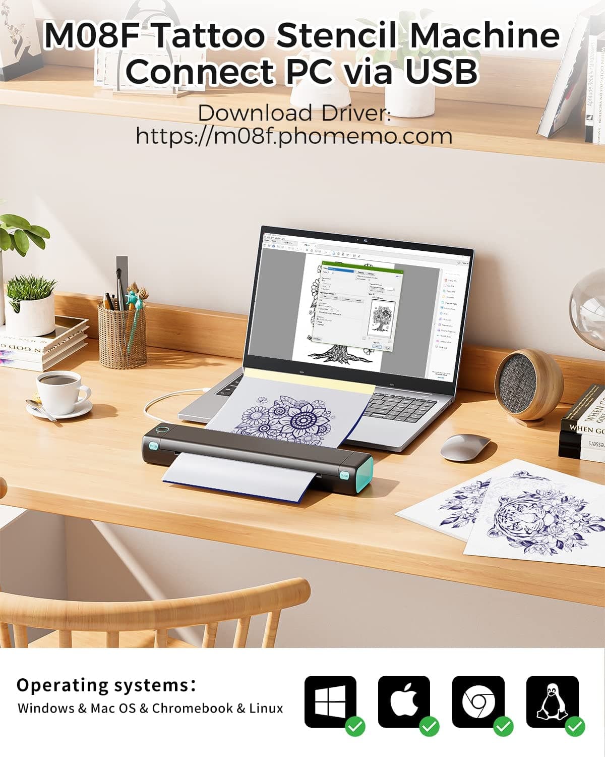 Phomemo M08F Wireless Tattoo Stencil Printer - Image 6