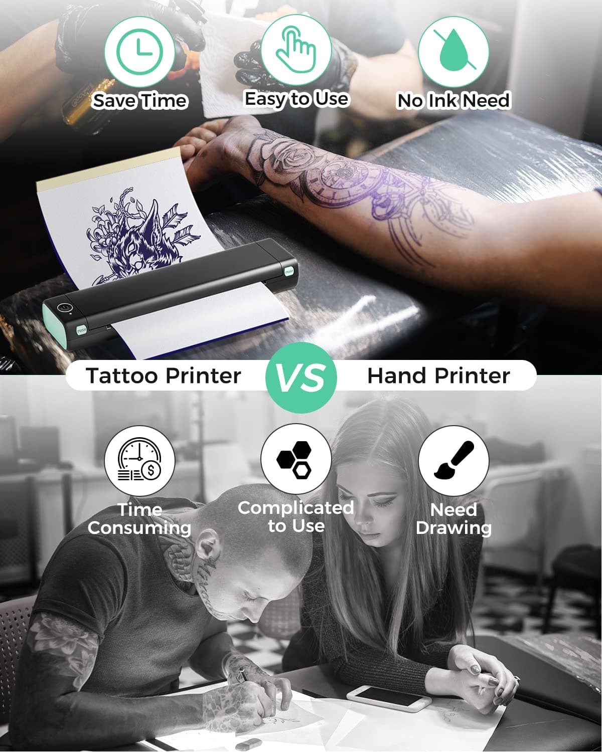 Phomemo M08F Wireless Tattoo Stencil Printer - Image 9