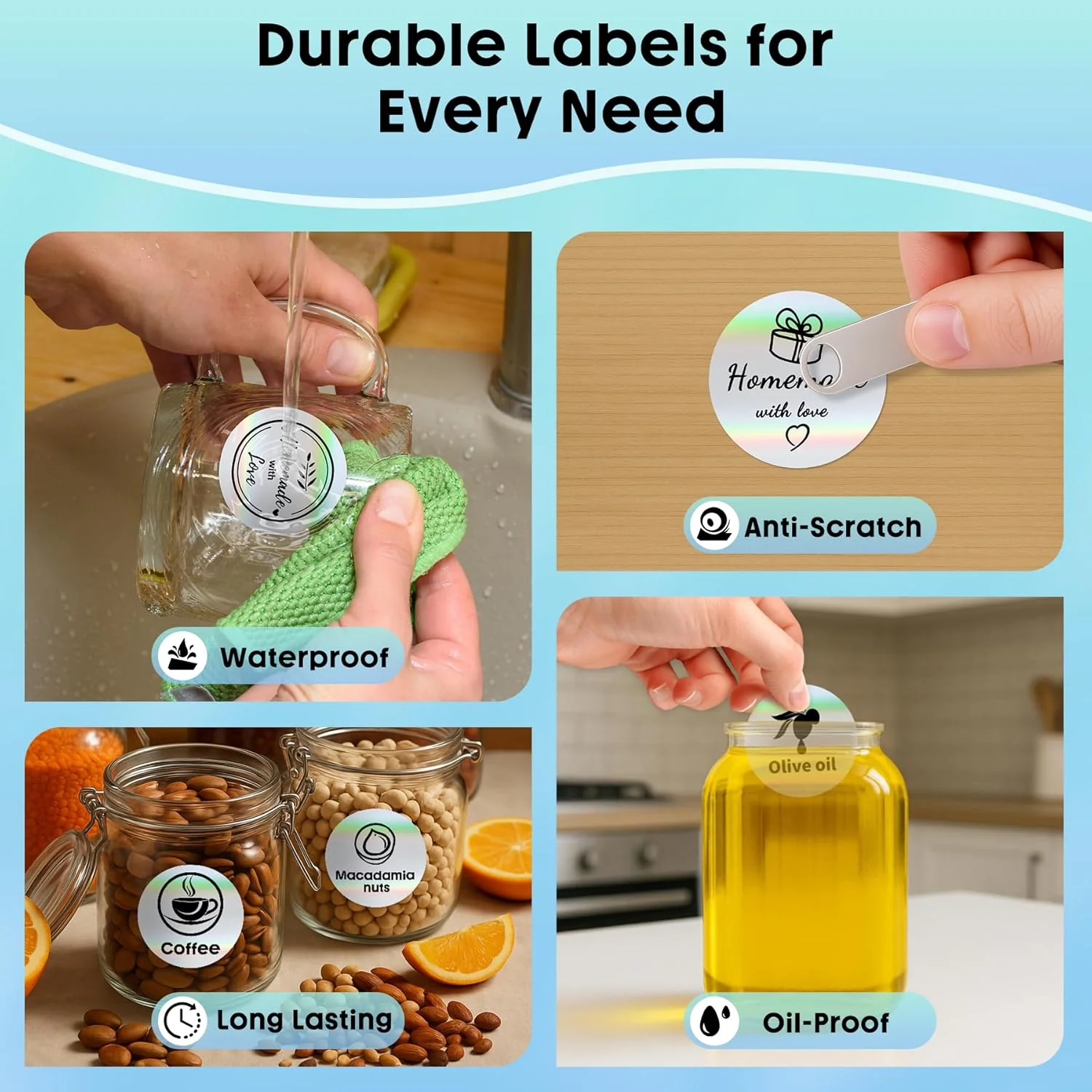 Phomemo M110 Labels, 2"(50X50mm) Round for M220 M221 M100 M250 M120 M108 M150 Label Maker, Thermal Sticker Labels for Small Business, Logo Design, Baking Package, Holographic Sticker Paper,for standard printer - Image 5
