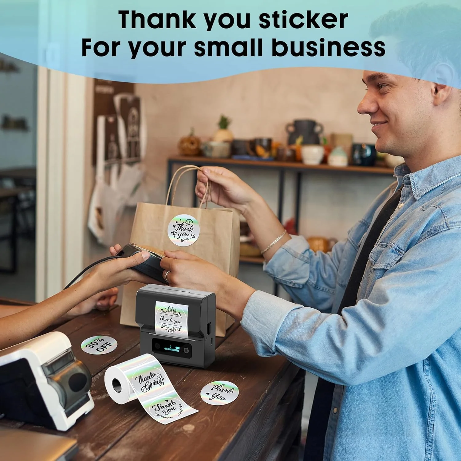 Phomemo M110 Labels, 2"(50X50mm) Round for M220 M221 M100 M250 M120 M108 M150 Label Maker, Thermal Sticker Labels for Small Business, Logo Design, Baking Package, Holographic Sticker Paper,for standard printer - Image 7