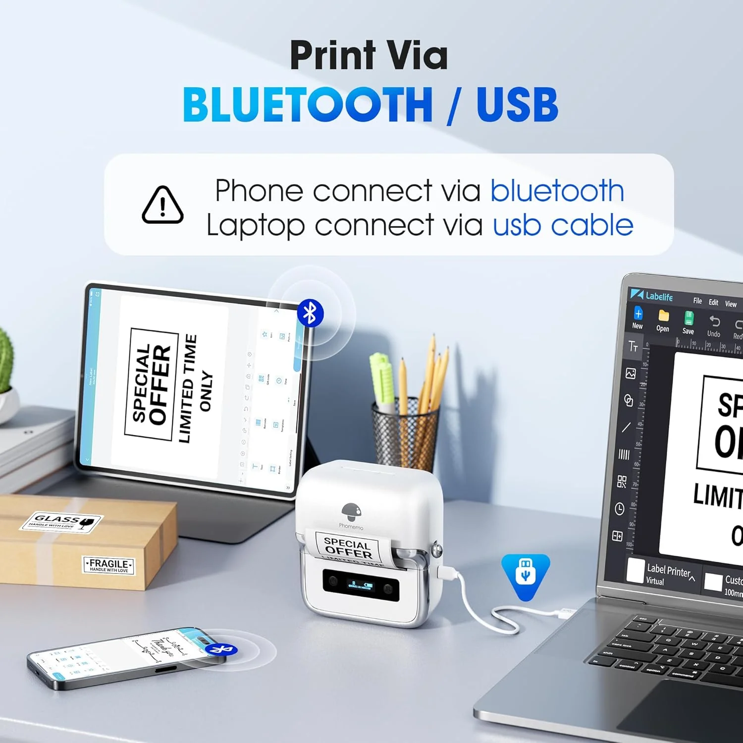 Phomemo M250 Bluetooth Portable Thermal Business Label Maker - Image 7