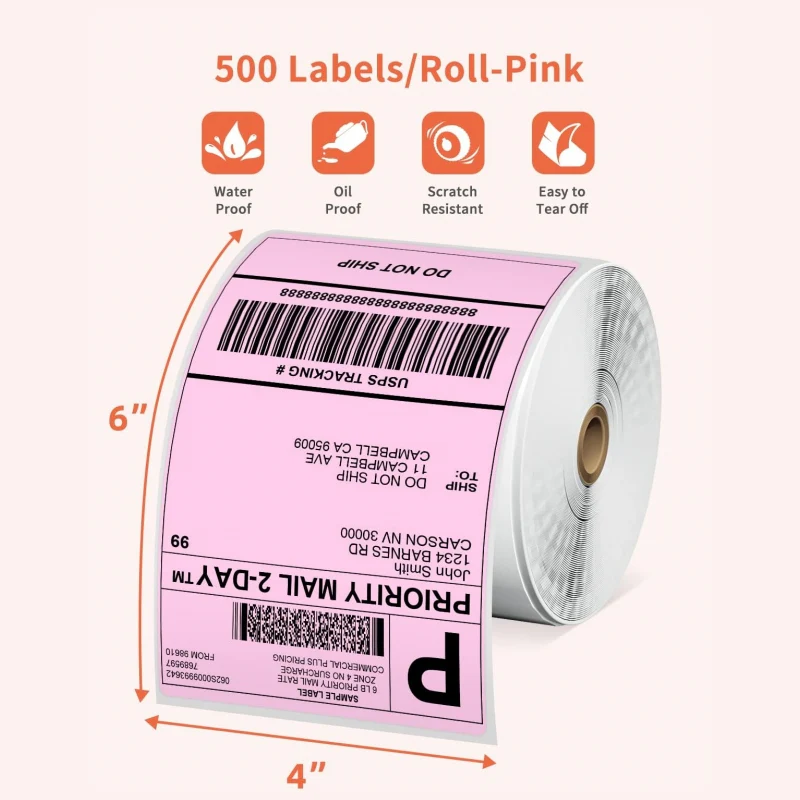 Phomemo Thermal Direct 4"x6" Shipping Label (Roll of 500 Labels) - Image 8