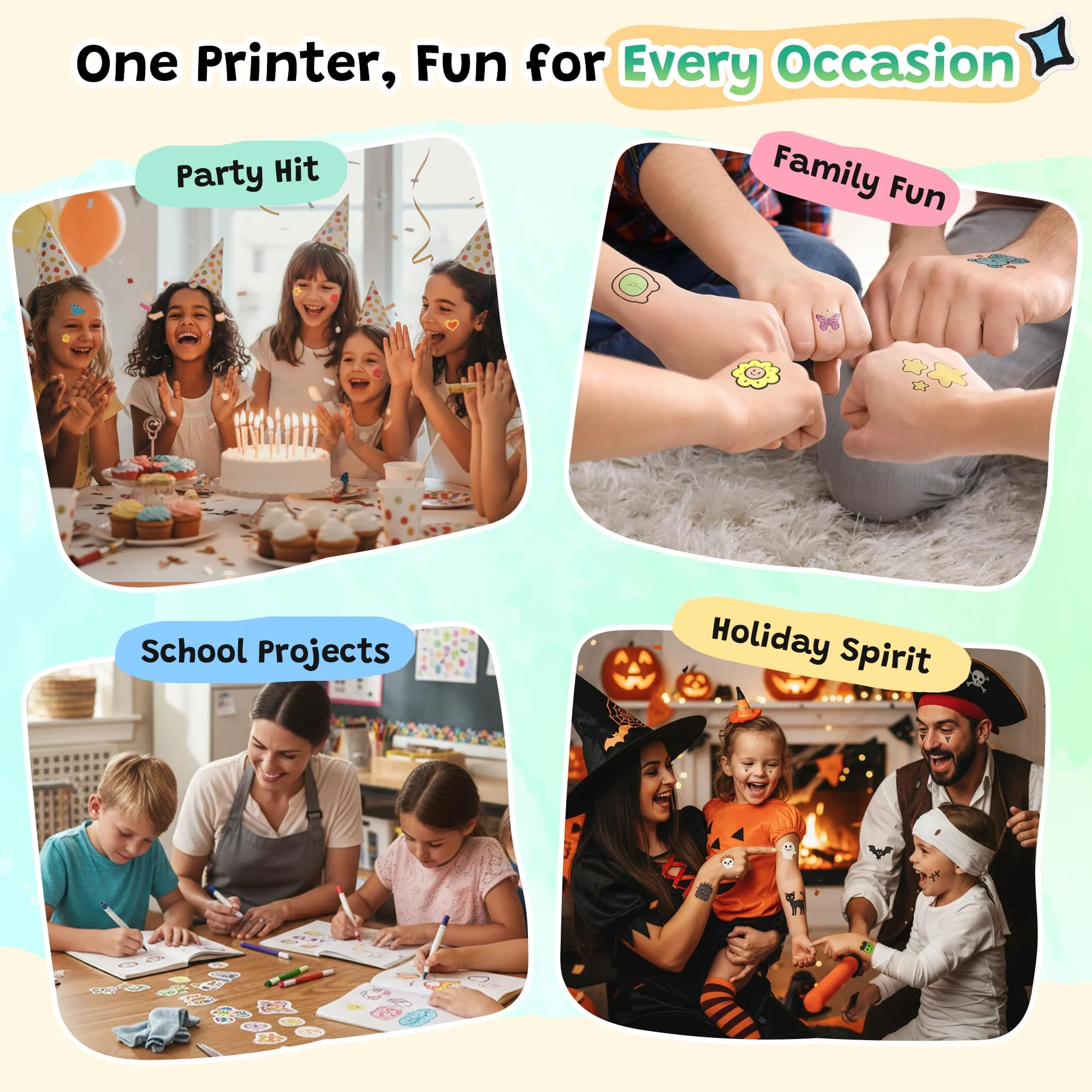 Phomemo TK20 Bluetooth Temporary Tattoo Printer with 40Pcs Temporary Tattoo Paper & 4 Markers - Image 8