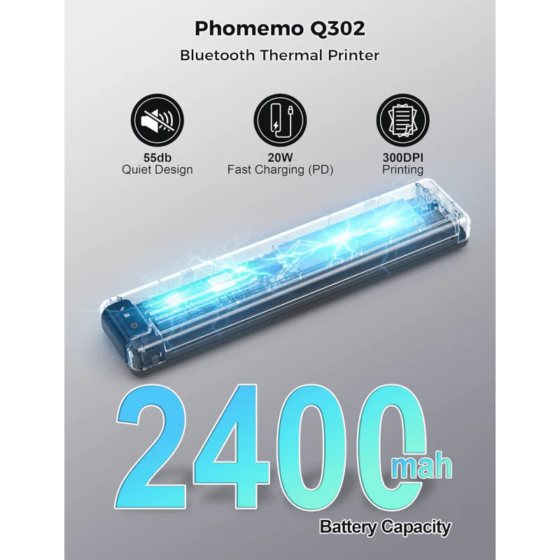 Phomemo Q302 Direct Thermal Wireless Portable Thermal Printer - Image 8