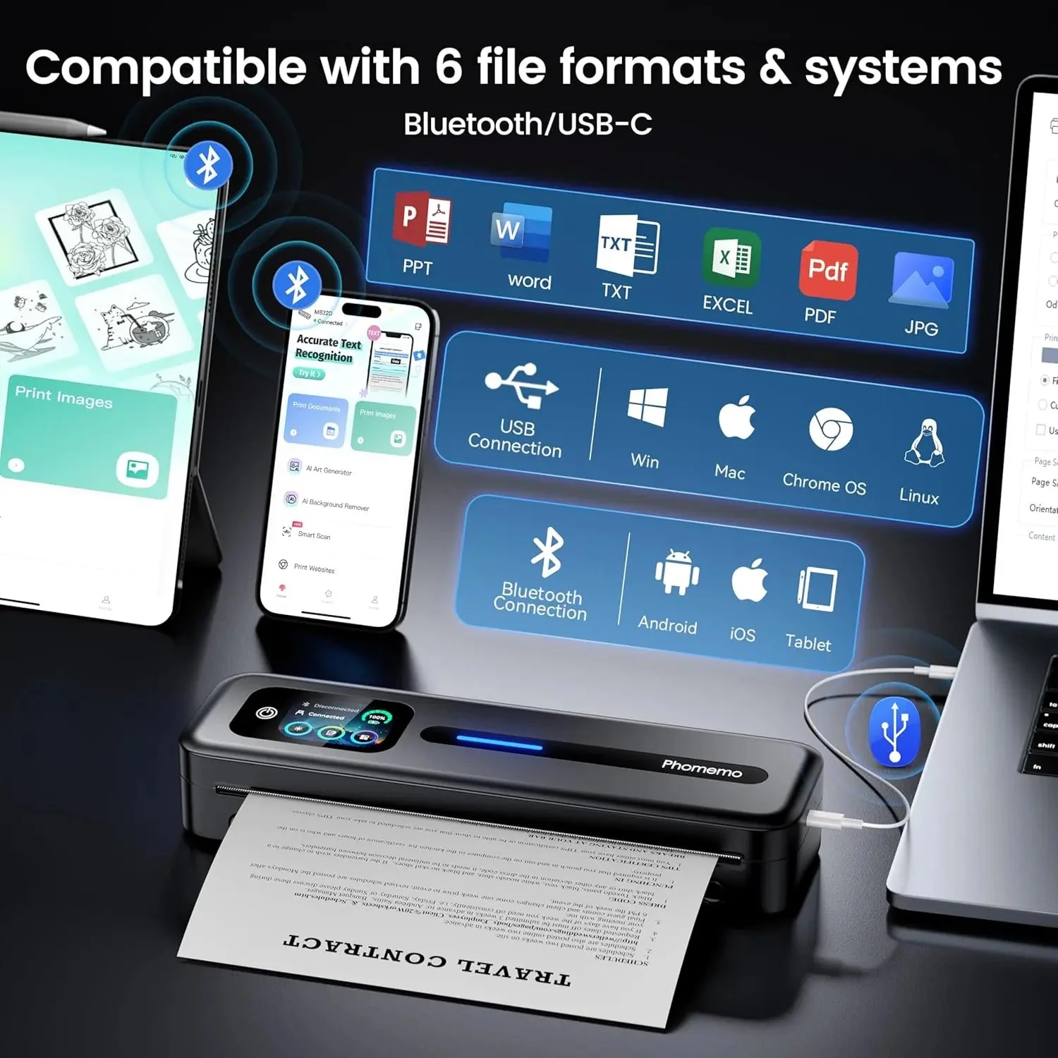 Phomemo Thermal Portable Printer M832D Upgraded Direct Touchscreen - Image 6