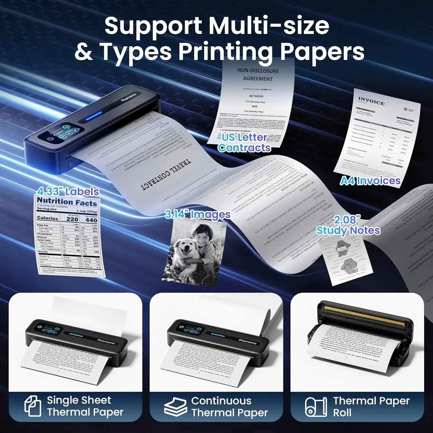 Phomemo Thermal Portable Printer M832D Upgraded Direct Touchscreen - Image 7